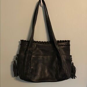 Vintage Aimee Kestenberg large black leather tote